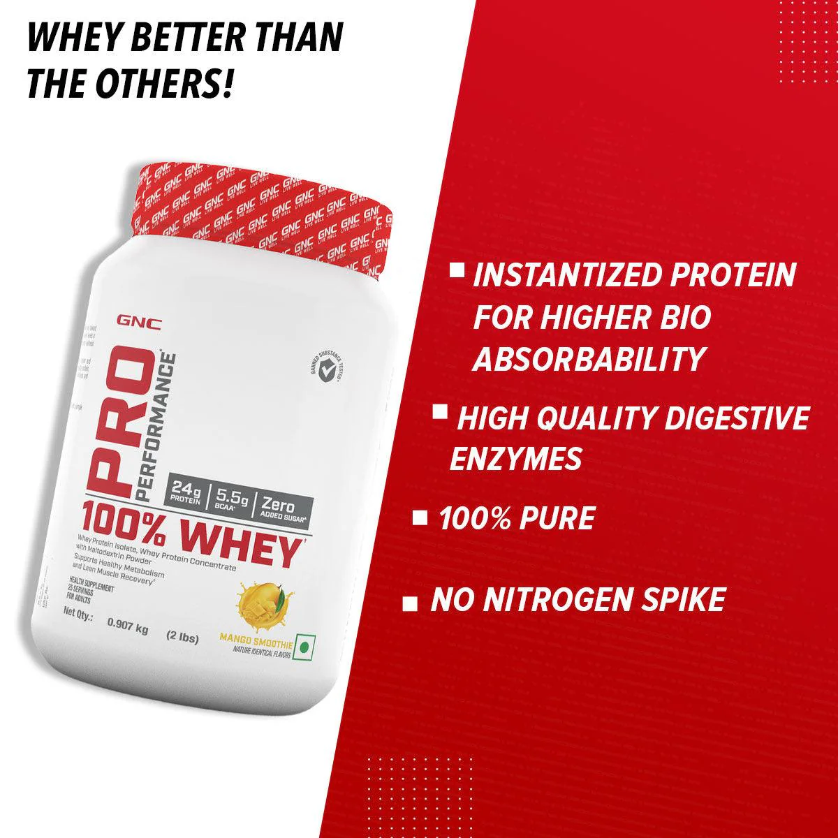GNC Pro Performance 100% Whey Protein - Faster Recovery & Lean Muscle Gains| Expiry - 2024-06-30 - Image 29