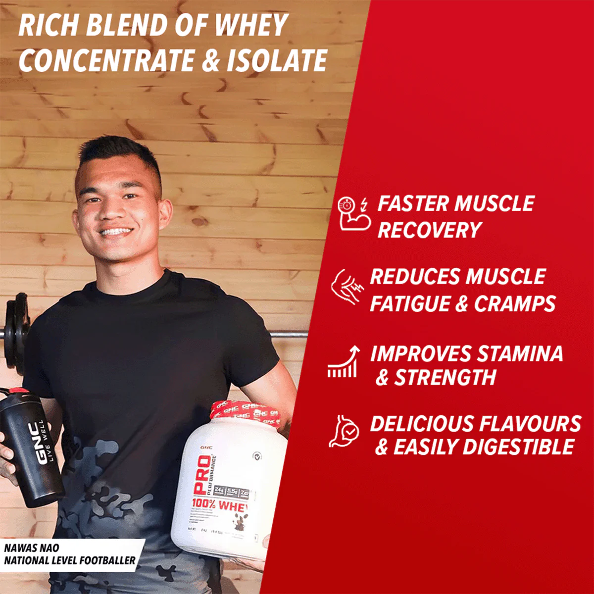 GNC Pro Performance 100% Whey Protein - Faster Recovery & Lean Muscle Gains| Expiry - 2024-06-30 - Image 32