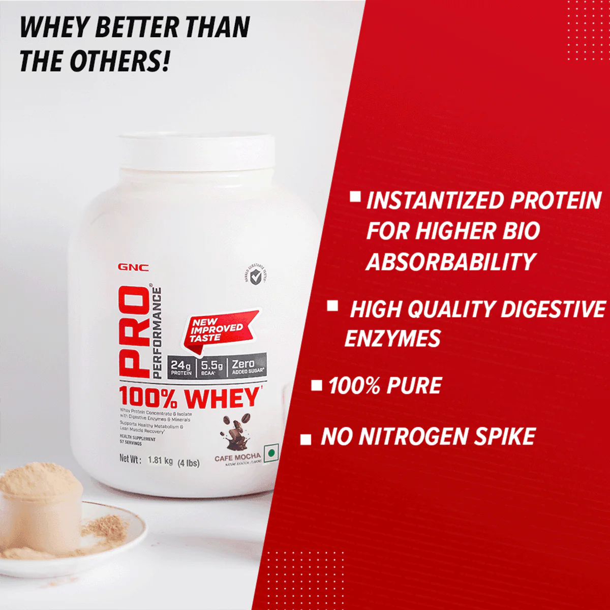 GNC Pro Performance 100% Whey Protein - Faster Recovery & Lean Muscle Gains| Expiry - 2024-06-30 - Image 34