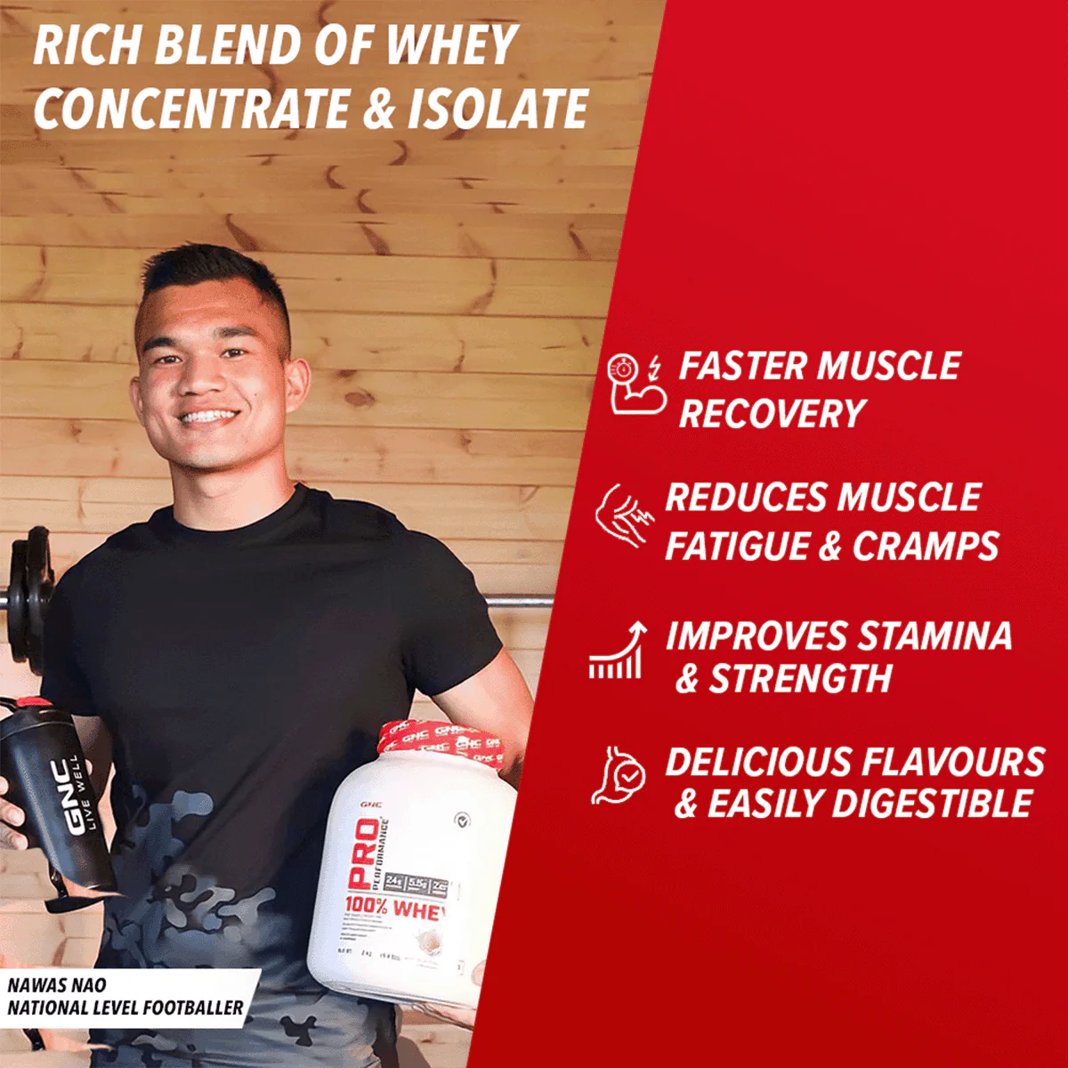 GNC Pro Performance 100% Whey Protein - Faster Recovery & Lean Muscle Gains| Expiry - 2024-06-30 - Image 6