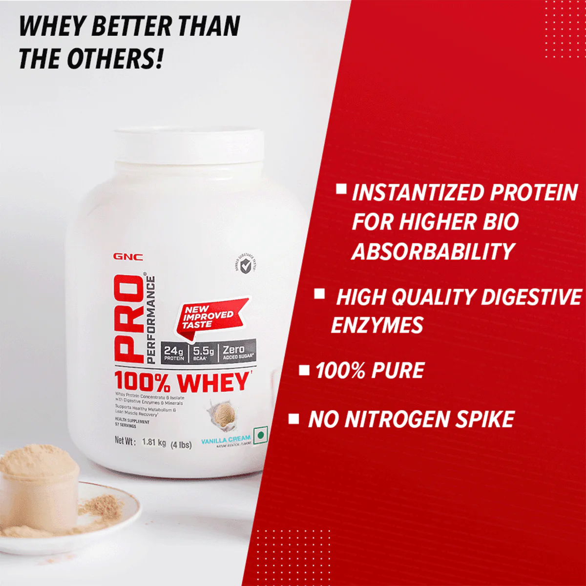 GNC Pro Performance 100% Whey Protein - Faster Recovery & Lean Muscle Gains| Expiry - 2024-06-30 - Image 8