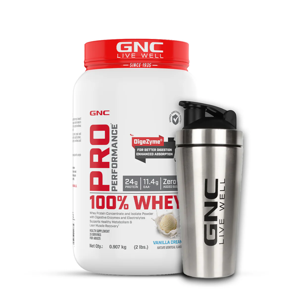 GNC Pro Performance 100% Whey Protein -2 lbs with Shaker - Image 7