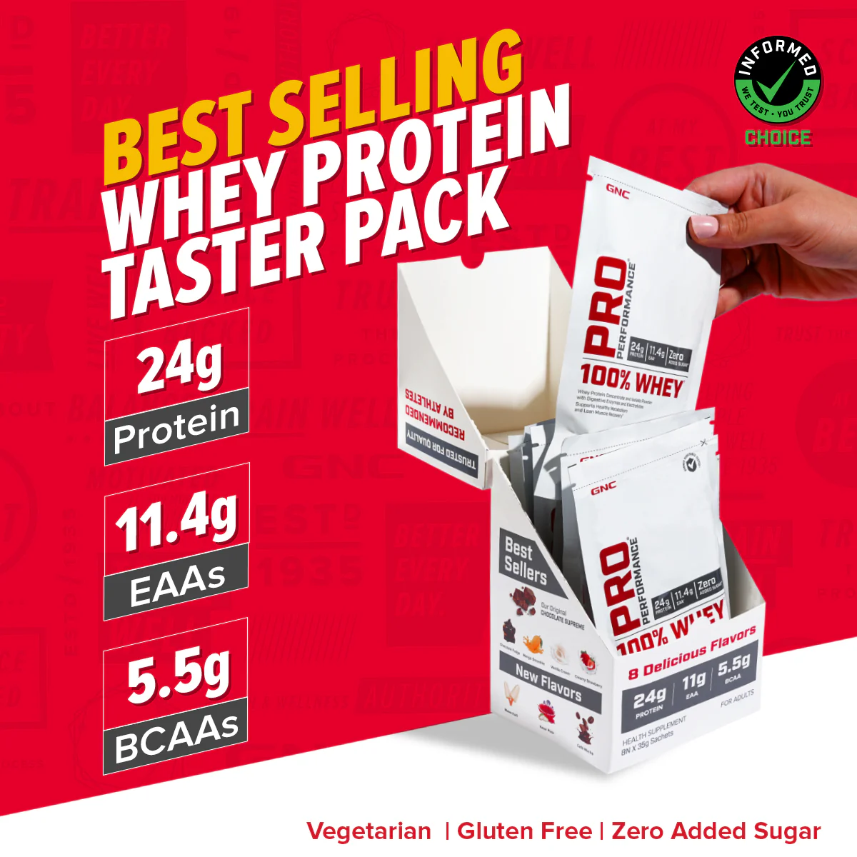 GNC Pro Performance 100% Whey Protein Taster Pack - Image 6