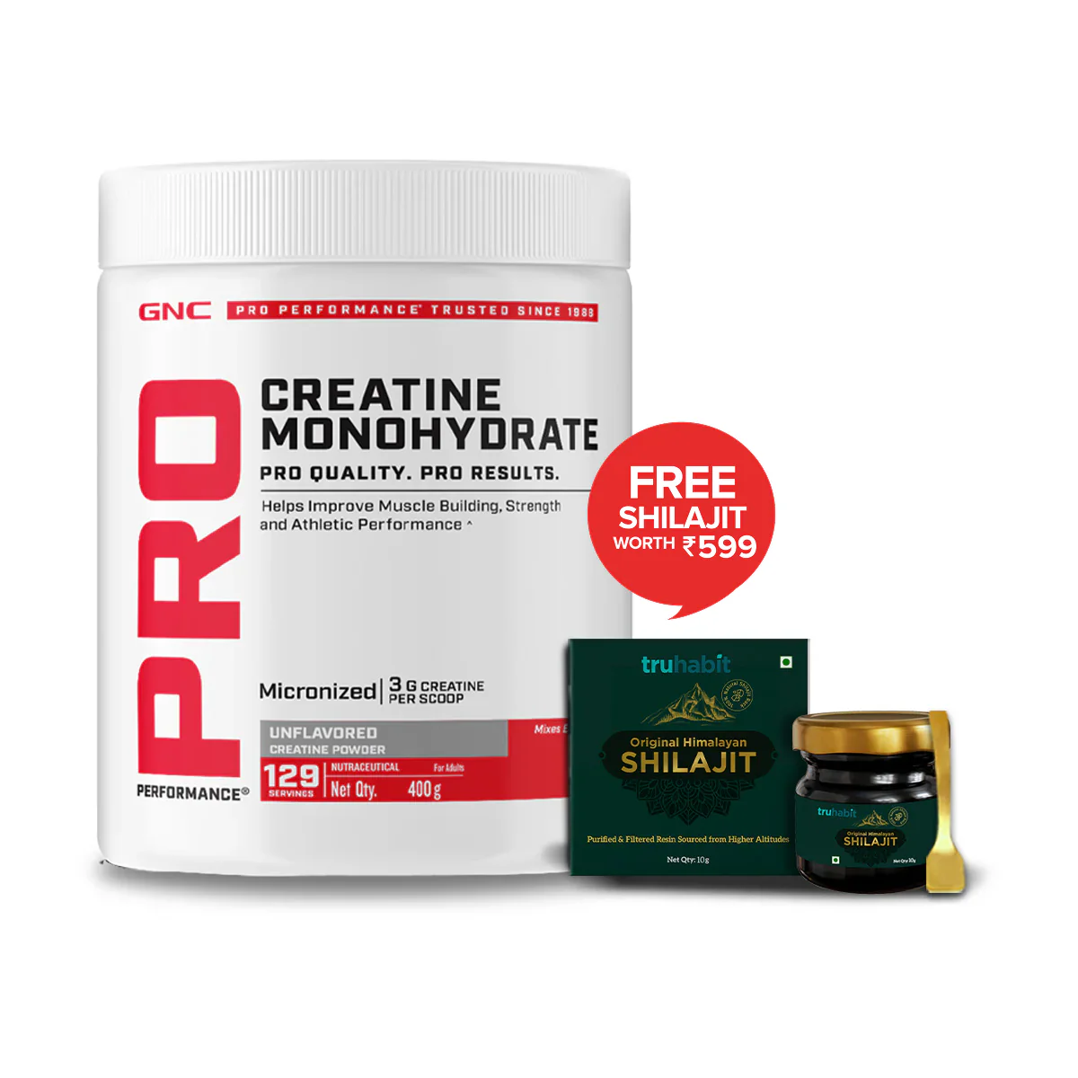 GNC Pro Performance Creatine Monohydrate (100 gm cranberry) - Image 2