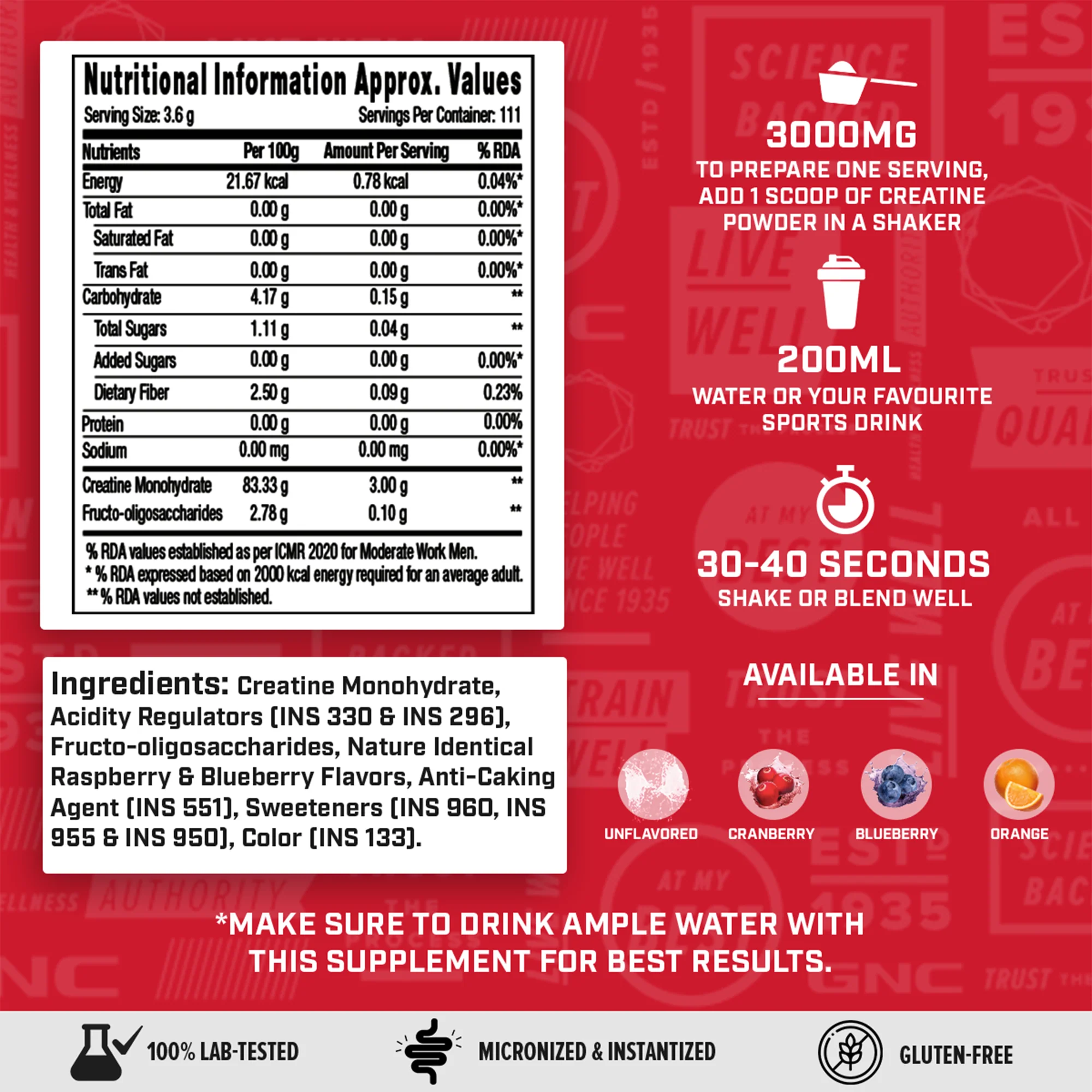 GNC Pro Performance Creatine Monohydrate - Image 110