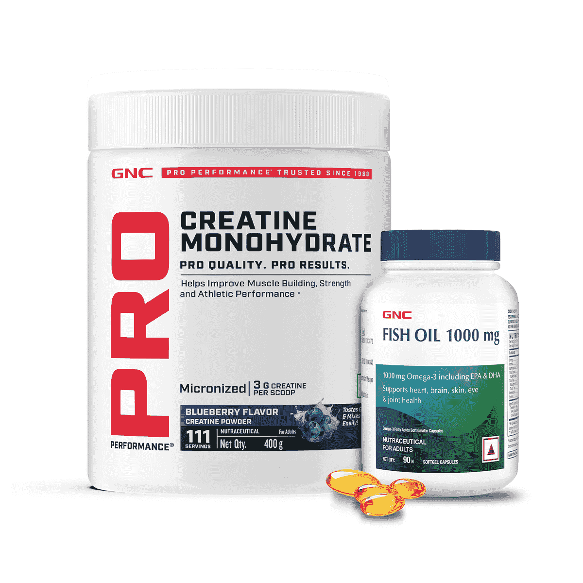 GNC Pro Performance Creatine Monohydrate and GNC Fish Oil 1000mg - Image 4