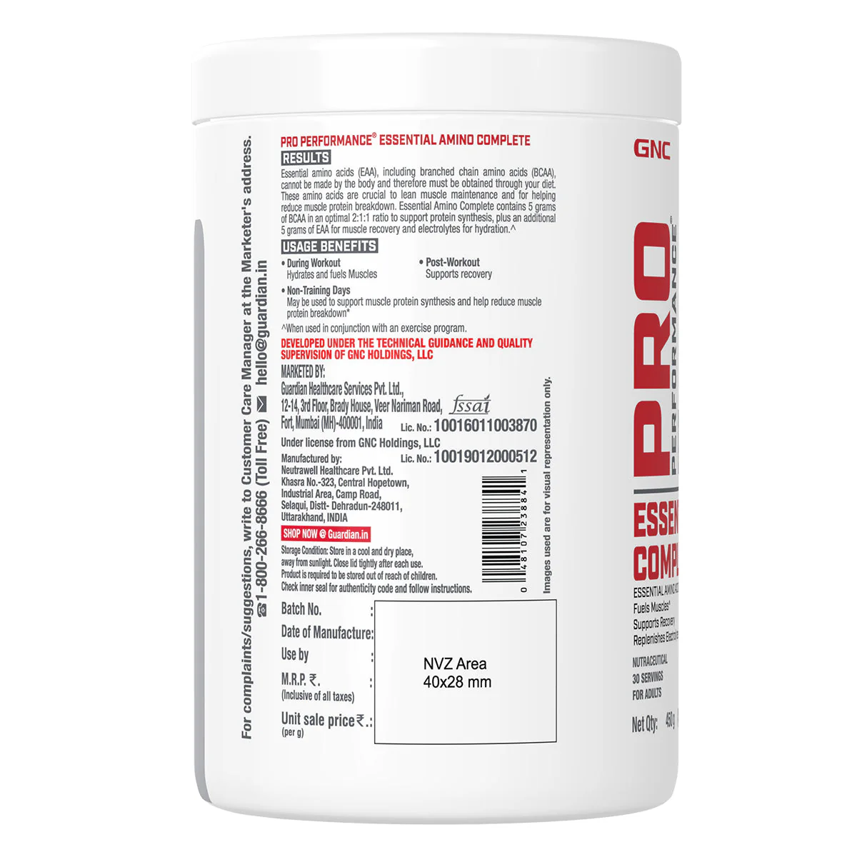 GNC Pro Performance Essential Amino Complete - Clearance Sale| Expiry - 2024-07-31 - Image 4