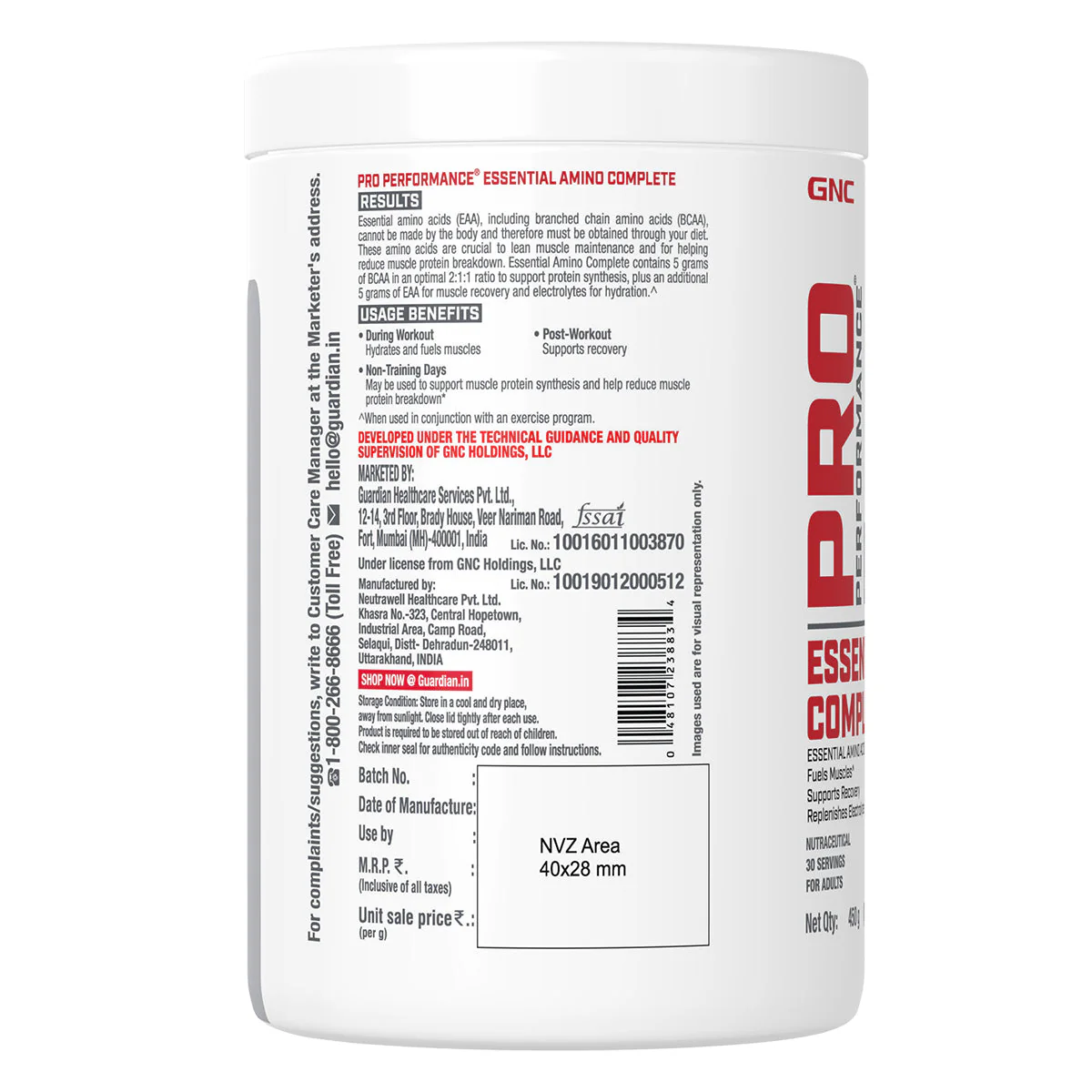 GNC Pro Performance Essential Amino Complete - Clearance Sale| Expiry - 2024-07-31 - Image 4