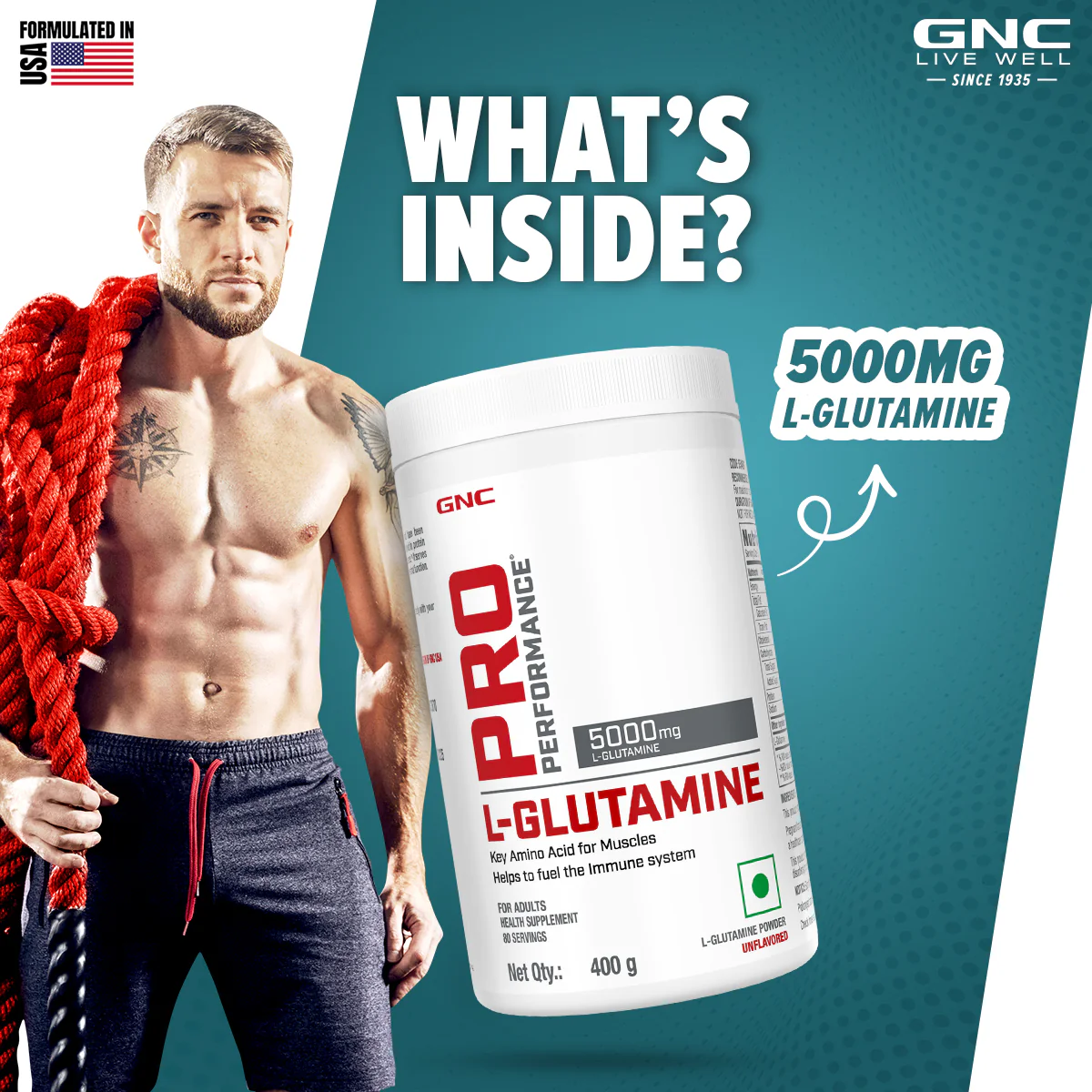 GNC Pro Performance L-Glutamine - Image 3