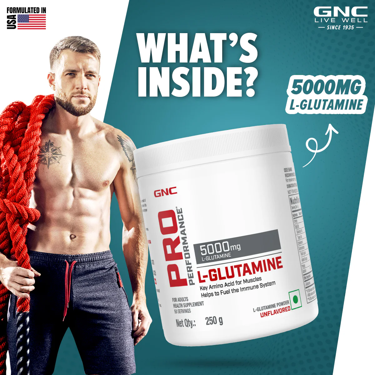 GNC Pro Performance L-Glutamine - Image 4