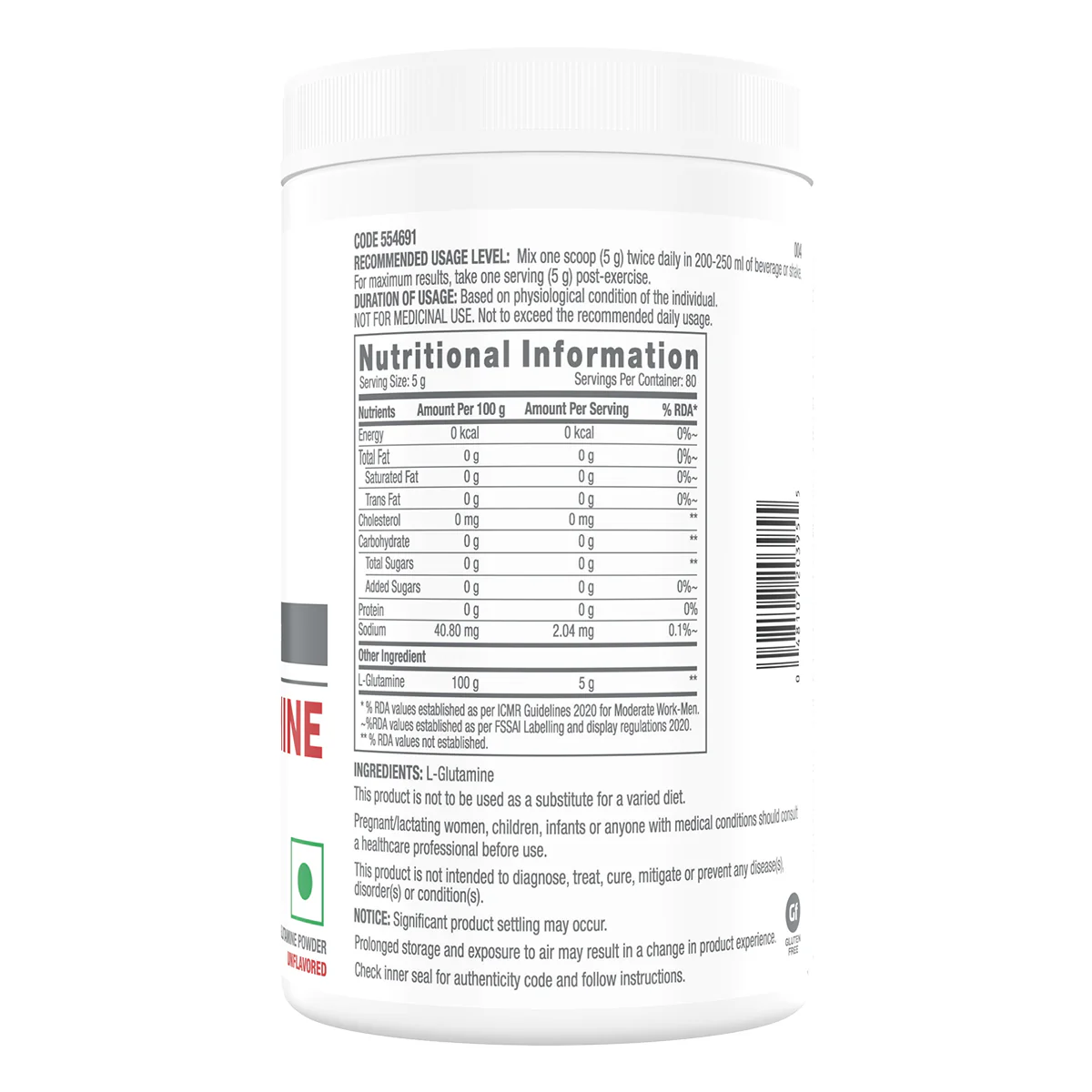 GNC Pro Performance L-Glutamine - Image 5