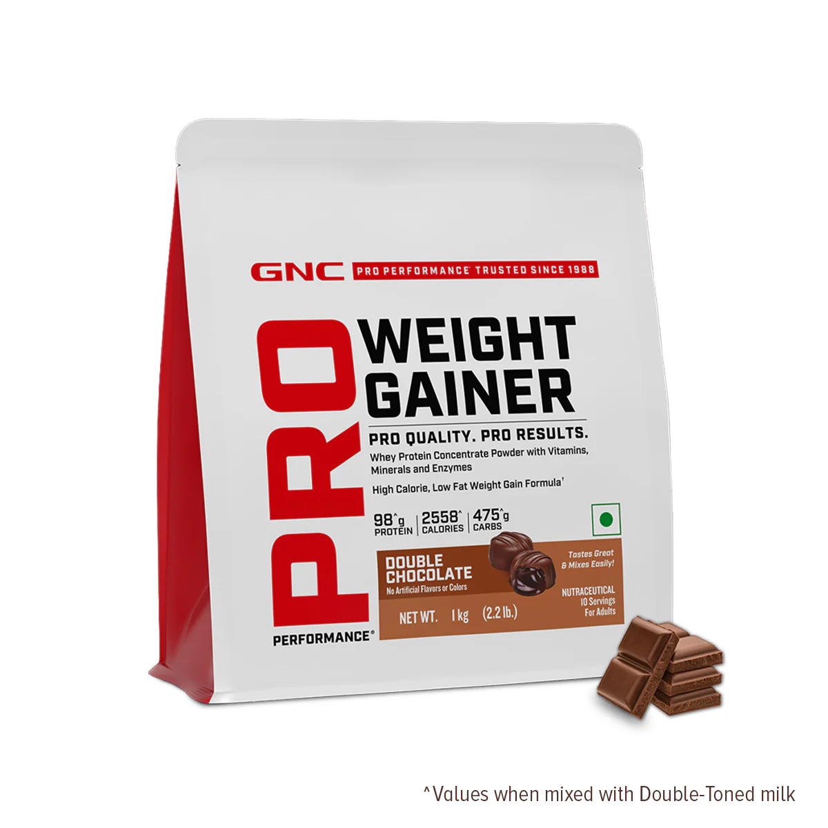GNC Pro Performance Weight Gainer 1kg gainer Double Chocolate