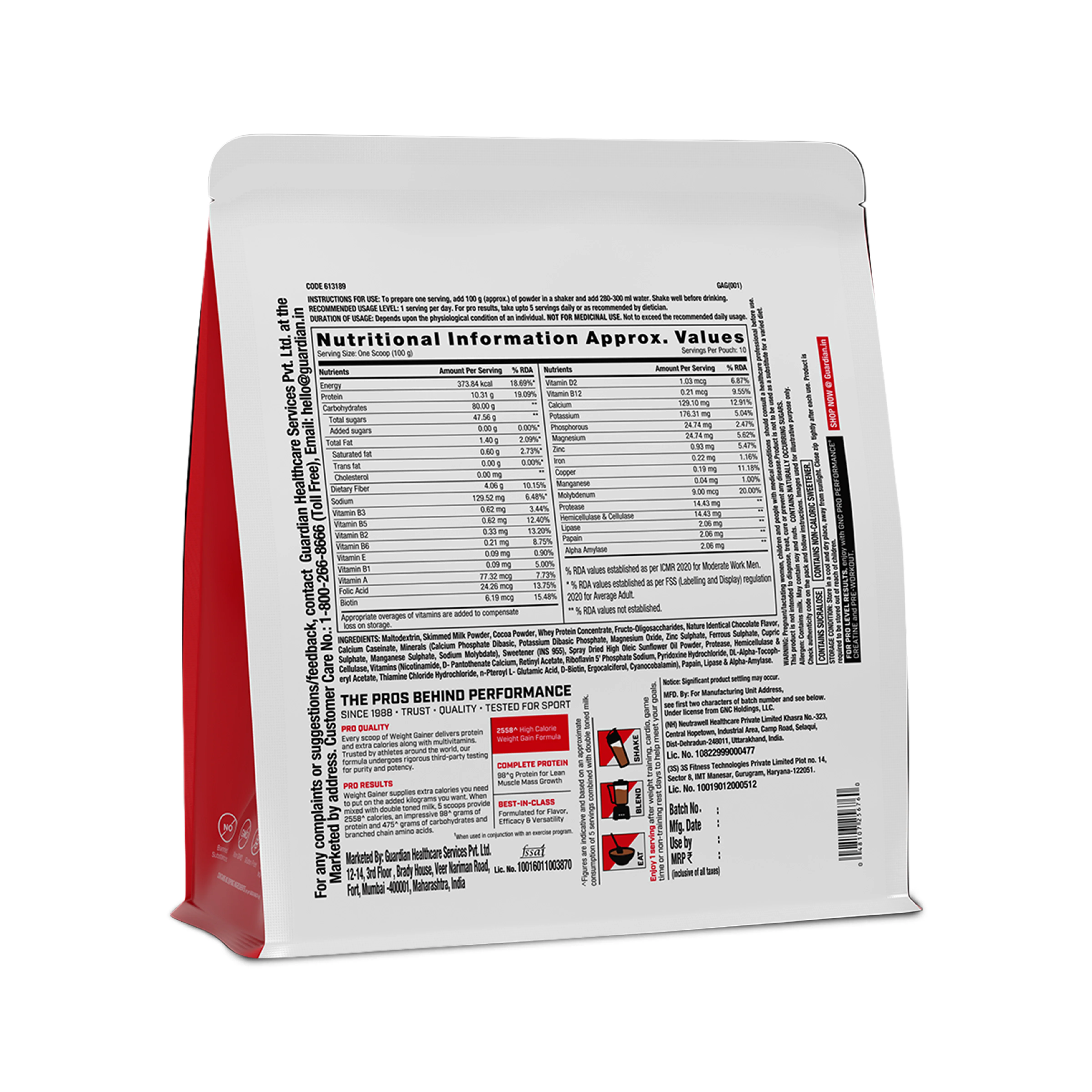 GNC Pro Performance Weight Gainer 1kg gainer Double Chocolate - Image 11