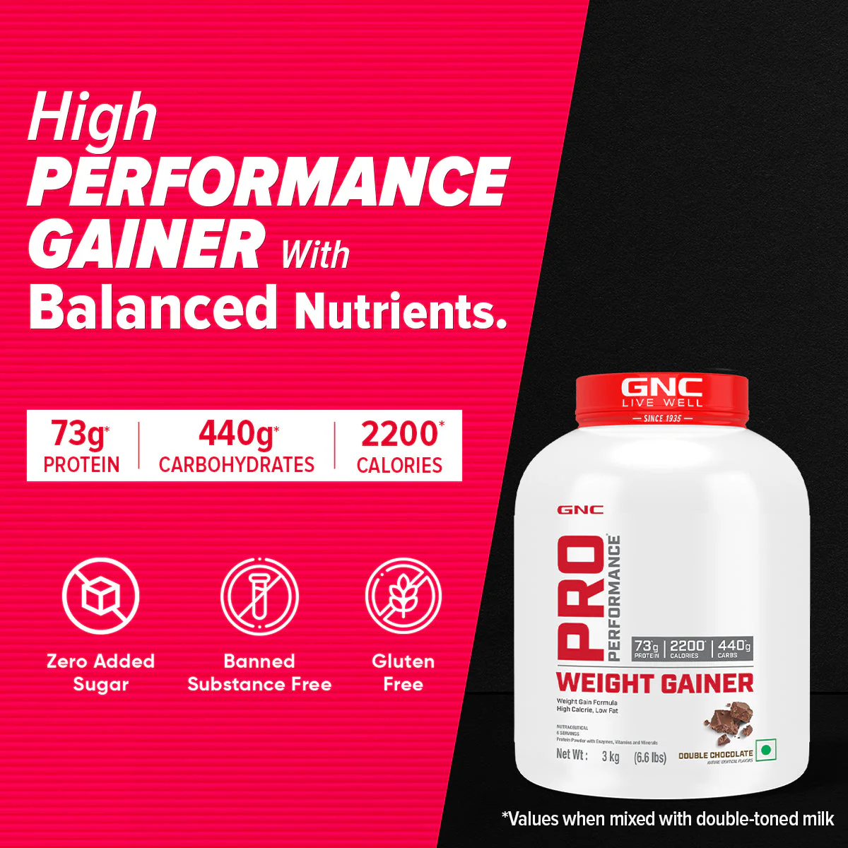 GNC Pro Performance Weight Gainer 3KG Double Chocolate - Image 27