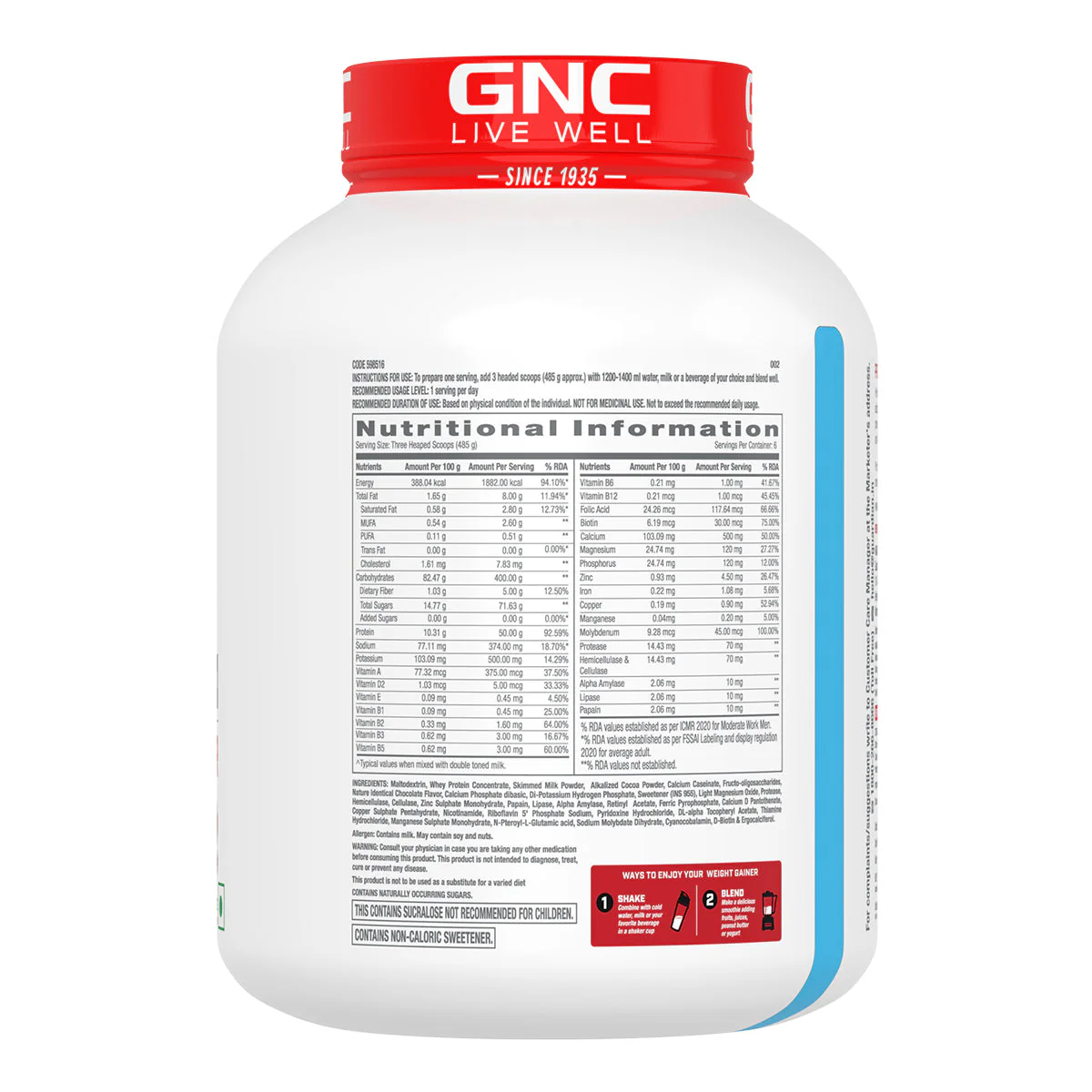 GNC Pro Performance Weight Gainer 3KG Double Chocolate - Image 32