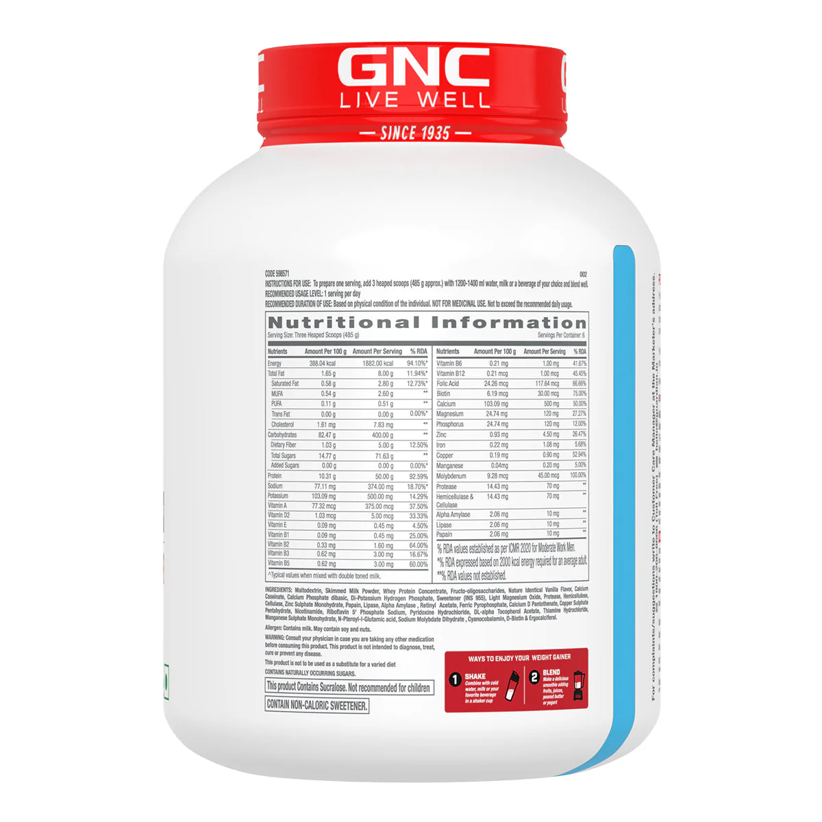 GNC Pro Performance Weight Gainer| Expiry - 2025-08-30 - Image 7