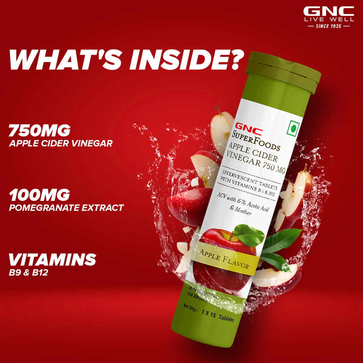 GNC Super Foods Apple Cider Vinegar 750mg -Clearance | Expiry - 2026-02-28 - Image 4