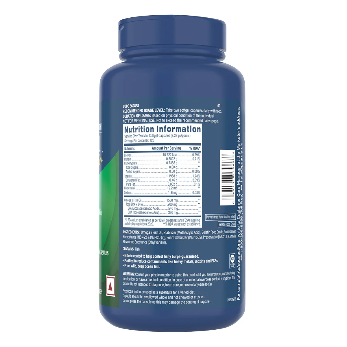 GNC Triple Strength Fish Oil Mini| Expiry - 2024-02-29 - Image 6