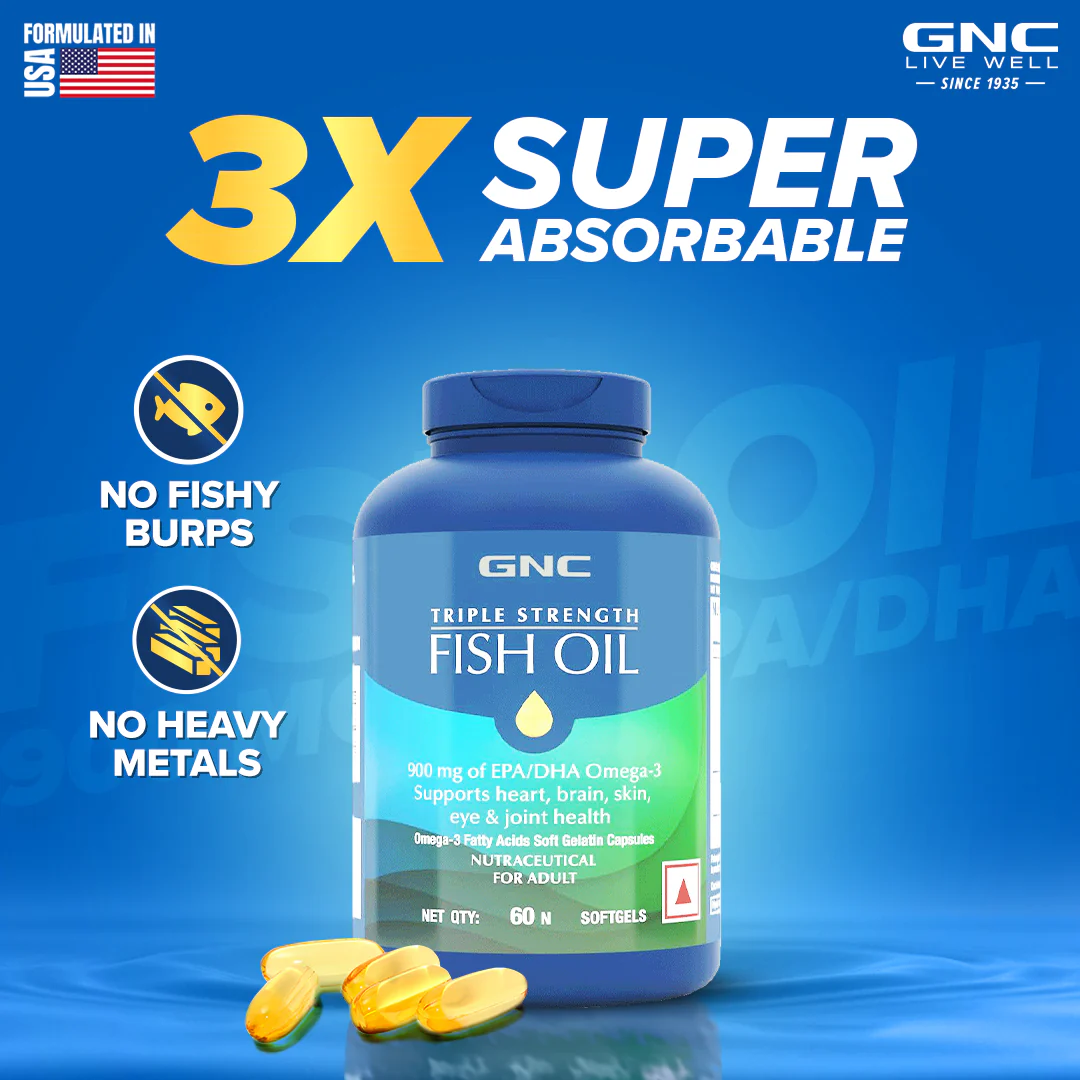 GNC Triple Strength Fish Oil| Expiry - 2026-01-31 - Image 3