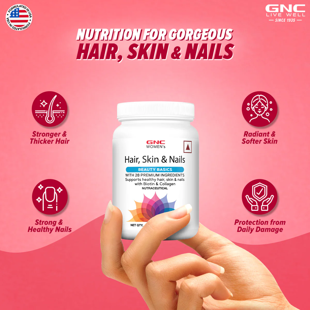 GNC Women's Hair, Skin & Nails - Clearance Sale| Expiry - 2025-10-30 - Image 2
